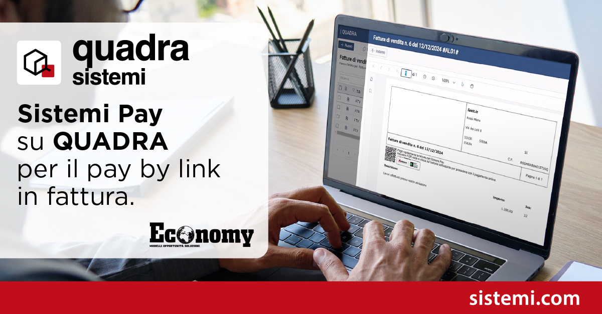 Sistemi Pay su QUADRA per il pay by link in fattura